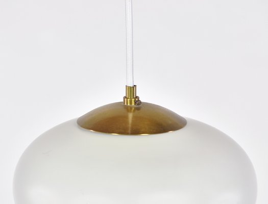 Danish Modern Glass Snowball Pendant Lamps by Bent Karlby for Lyfa, 1940s, Set of 2-WRF-714078