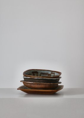 Danish Modern Glazed Ceramics Bowls attributed to Jeppe Hagedorn-Olsen, 1960s, Set of 4-WRF-1740717