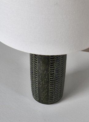 Danish Modern Green Blue Glazed Stoneware Table Lamp from Palshus, 1960s-WRF-1799823