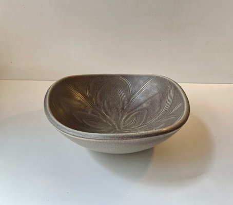 Danish Modern Green Sgrafitto Stoneware Bowl from Lehmann Langeland, 1970s-LCR-1300290