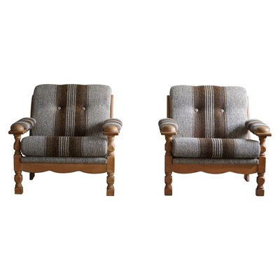 Danish Modern Lounge Chairs in Oak attributed to Henning Kjærnulf, 1960s, Set of 2-MXF-1719762