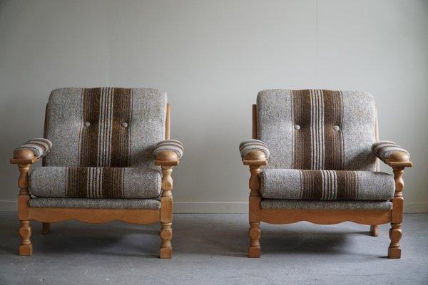 Danish Modern Lounge Chairs in Oak attributed to Henning Kjærnulf, 1960s, Set of 2-MXF-1719762