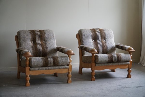 Danish Modern Lounge Chairs in Oak attributed to Henning Kjærnulf, 1960s, Set of 2-MXF-1719762