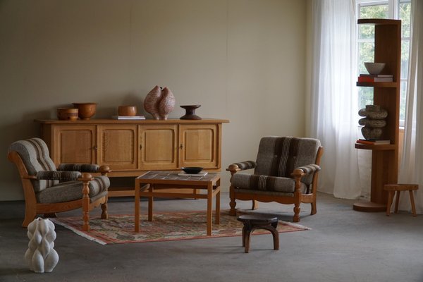 Danish Modern Lounge Chairs in Oak attributed to Henning Kjærnulf, 1960s, Set of 2-MXF-1719762