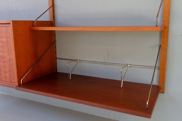 Danish Modern Modular Teak Wall Unit by Poul Cadovius for Cado, 1950s-WIX-1521149