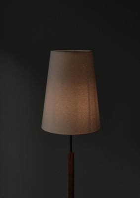 Danish Modern Oak & Brass Adjustable Floor Lamp by Svend Aage Holm Sørensen, 1960s-WRF-1812170