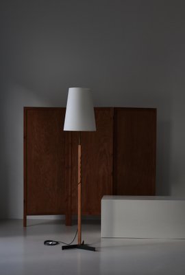 Danish Modern Oak & Brass Adjustable Floor Lamp by Svend Aage Holm Sørensen, 1960s-WRF-1812170