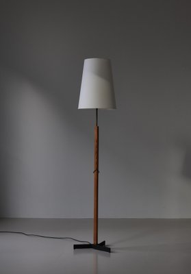 Danish Modern Oak & Brass Adjustable Floor Lamp by Svend Aage Holm Sørensen, 1960s-WRF-1812170