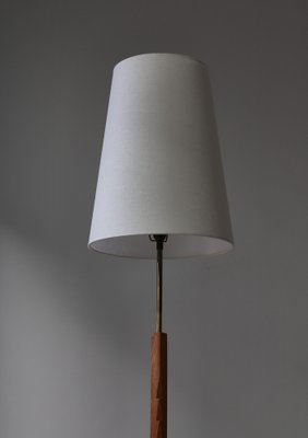 Danish Modern Oak & Brass Adjustable Floor Lamp by Svend Aage Holm Sørensen, 1960s-WRF-1812170