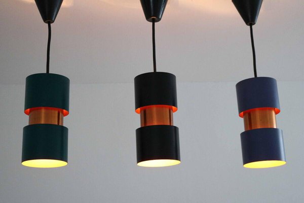 Danish Modern Pendant Lights by Jo Hammerborg for Fog & Morup, 1960s, Set of 3-FJP-1771582