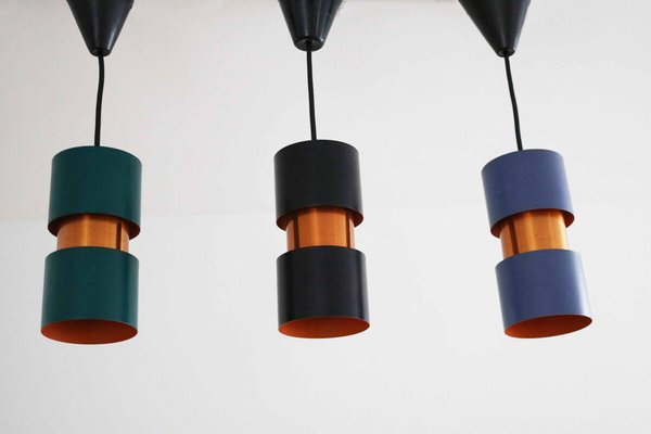 Danish Modern Pendant Lights by Jo Hammerborg for Fog & Morup, 1960s, Set of 3-FJP-1771582