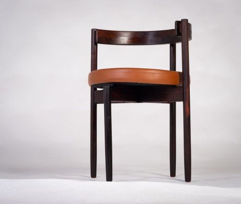 Danish Modern Rosewood and Tan Leather Armchair by Hugo Frandsen, Denmark, 1960s-ZGQ-1734655