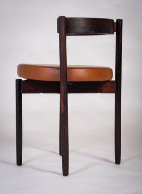 Danish Modern Rosewood and Tan Leather Armchair by Hugo Frandsen, Denmark, 1960s-ZGQ-1734655