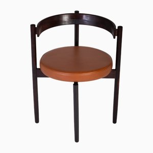 Danish Modern Rosewood and Tan Leather Armchair by Hugo Frandsen, Denmark, 1960s-ZGQ-1734655