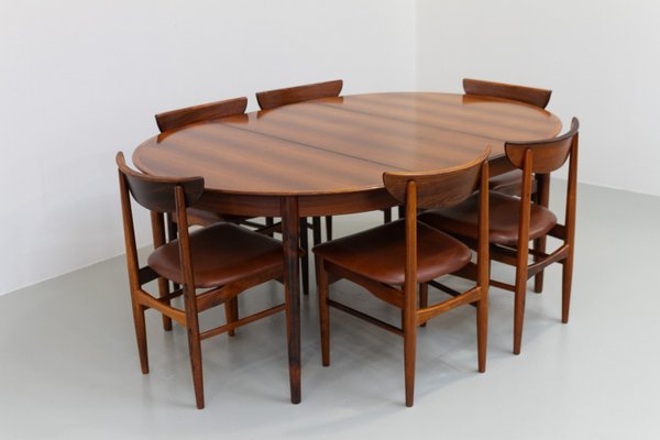 Danish Modern Rosewood Dining Room Set by Skovby, 1960s, Set of 7-WIX-1818307