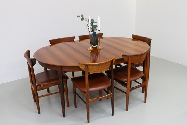 Danish Modern Rosewood Dining Room Set by Skovby, 1960s, Set of 7-WIX-1818307