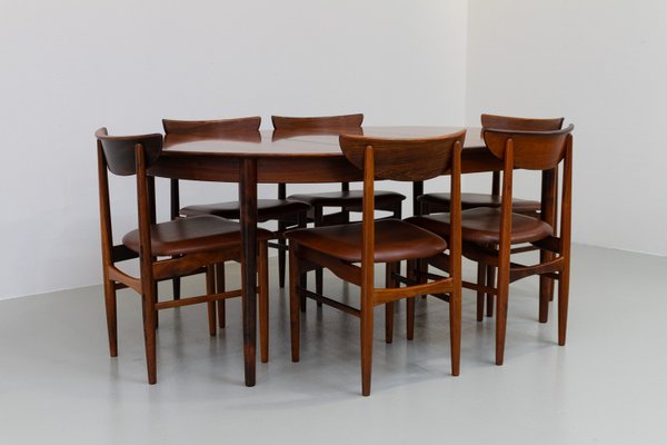 Danish Modern Rosewood Dining Room Set by Skovby, 1960s, Set of 7-WIX-1818307