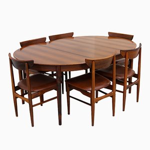 Danish Modern Rosewood Dining Room Set by Skovby, 1960s, Set of 7-WIX-1818307