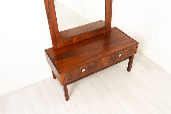 Danish Modern Rosewood Dresser & Mirror Set, 1960s, Set of 2-WIX-902486