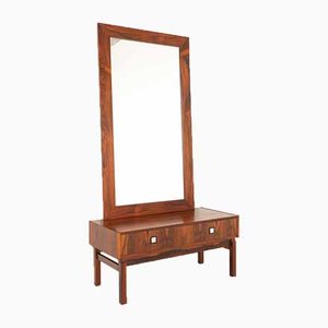 Danish Modern Rosewood Dresser & Mirror Set, 1960s, Set of 2-WIX-902486