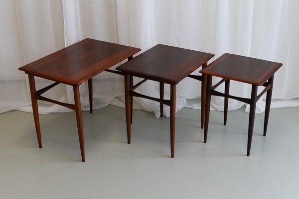 Danish Modern Rosewood Nesting Tables, 1960s, Set of 3-WIX-1776369