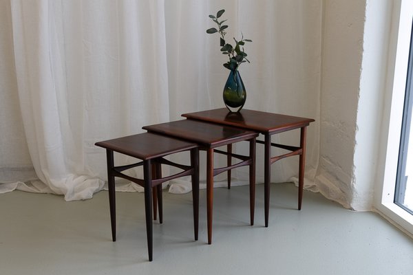 Danish Modern Rosewood Nesting Tables, 1960s, Set of 3-WIX-1776369