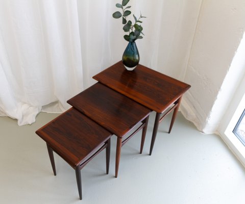 Danish Modern Rosewood Nesting Tables, 1960s, Set of 3-WIX-1776369