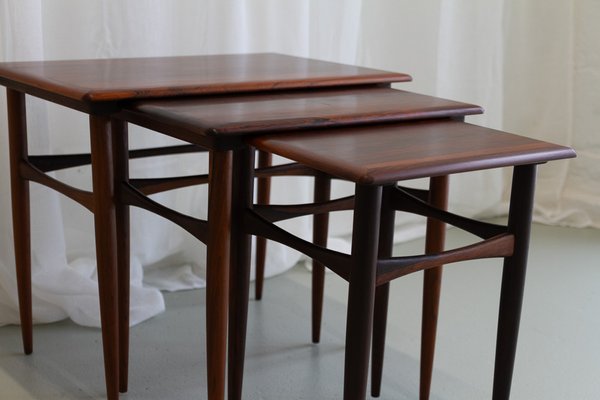 Danish Modern Rosewood Nesting Tables, 1960s, Set of 3-WIX-1776369