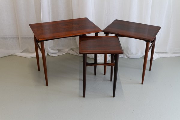 Danish Modern Rosewood Nesting Tables, 1960s, Set of 3-WIX-1776369