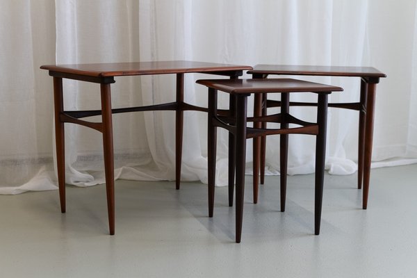 Danish Modern Rosewood Nesting Tables, 1960s, Set of 3-WIX-1776369