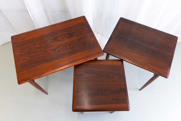 Danish Modern Rosewood Nesting Tables, 1960s, Set of 3-WIX-1776369