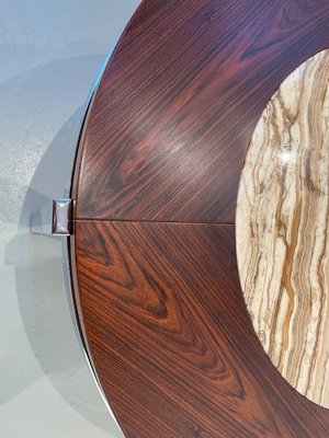 Danish Modern Round Rosewood and Marble Coffee Table from Bendixen Design, 1970s-WIX-1745435