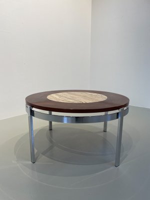 Danish Modern Round Rosewood and Marble Coffee Table from Bendixen Design, 1970s-WIX-1745435