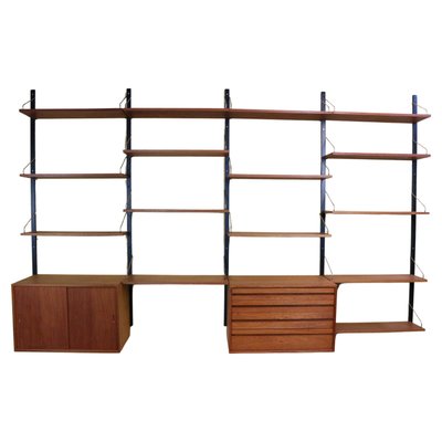 Danish Modern Royal System Teak Wall Unit Shelving attributed to Poul Cadovius for Cado, 1960-DT-2026089