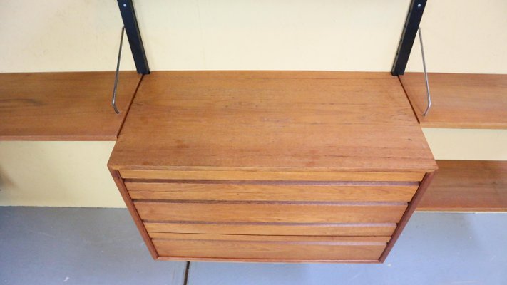 Danish Modern Royal System Teak Wall Unit Shelving attributed to Poul Cadovius for Cado, 1960-DT-2026089