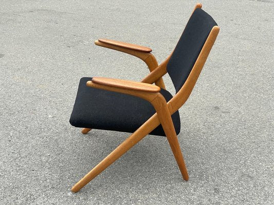 Danish Modern Scissor Lounge Chair in Teak & Beech, 1960s-MXB-1764164