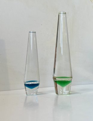 Danish Modern Solifleur Glass Vases by Christer Holmgren from Holmegaard, 1960s, Set of 2-LCR-1761207