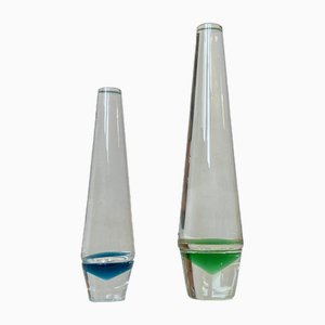 Danish Modern Solifleur Glass Vases by Christer Holmgren from Holmegaard, 1960s, Set of 2-LCR-1761207