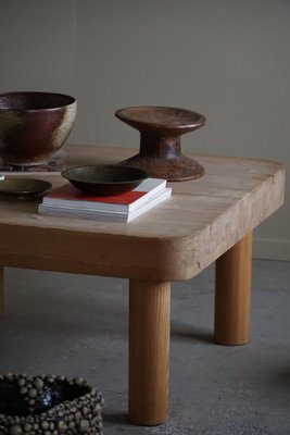 Danish Modern Square Coffee Table in Pine with Chunky Legs attributed to Rainer Daumiller, 1950s-MXF-1746771