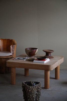 Danish Modern Square Coffee Table in Pine with Chunky Legs attributed to Rainer Daumiller, 1950s-MXF-1746771