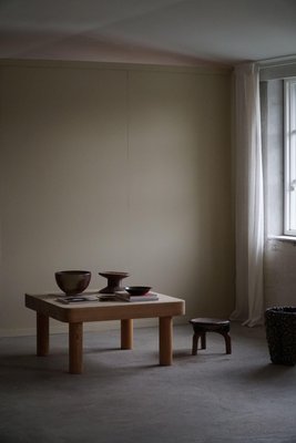 Danish Modern Square Coffee Table in Pine with Chunky Legs attributed to Rainer Daumiller, 1950s-MXF-1746771