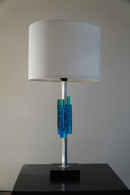 Danish Modern Table Lamp in Metal & Glass by Svend Aage Holm Sørensen, 1960s-MXF-1225535