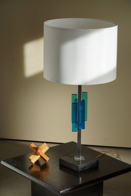 Danish Modern Table Lamp in Metal & Glass by Svend Aage Holm Sørensen, 1960s-MXF-1225535