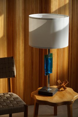 Danish Modern Table Lamp in Metal & Glass by Svend Aage Holm Sørensen, 1960s-MXF-1225535