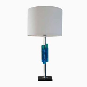 Danish Modern Table Lamp in Metal & Glass by Svend Aage Holm Sørensen, 1960s-MXF-1225535