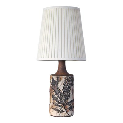 Danish Modern Table Lamp with Leaves Print from Bodil Marie Nielsen, 1960s-HPQ-1192462