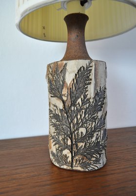 Danish Modern Table Lamp with Leaves Print from Bodil Marie Nielsen, 1960s-HPQ-1192462