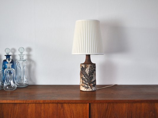 Danish Modern Table Lamp with Leaves Print from Bodil Marie Nielsen, 1960s-HPQ-1192462