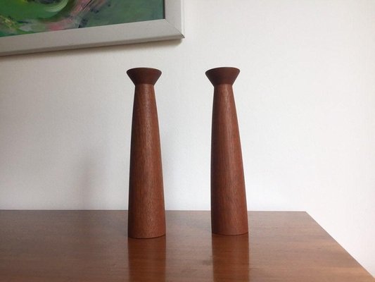 Danish Modern Teak Candleholders, 1960s, Set of 2-WSA-831376