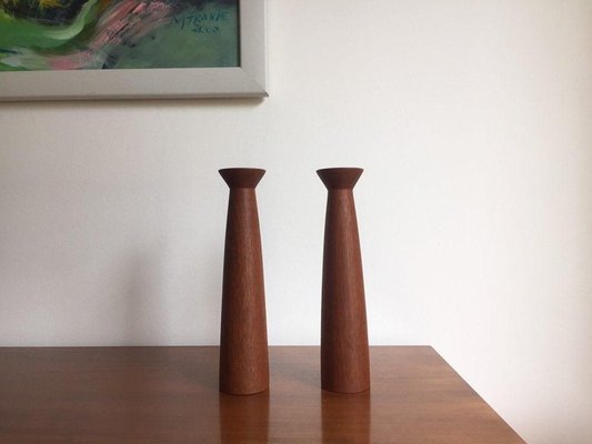 Danish Modern Teak Candleholders, 1960s, Set of 2-WSA-831376